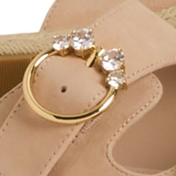 Stuart Weitzman Crystal ESRL Flat Sandals - Leather (For Women) - Picture 2 of 6